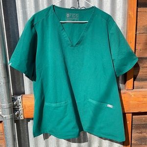 FIGS Tech Collection Casma Scrub Top, Hunter Green